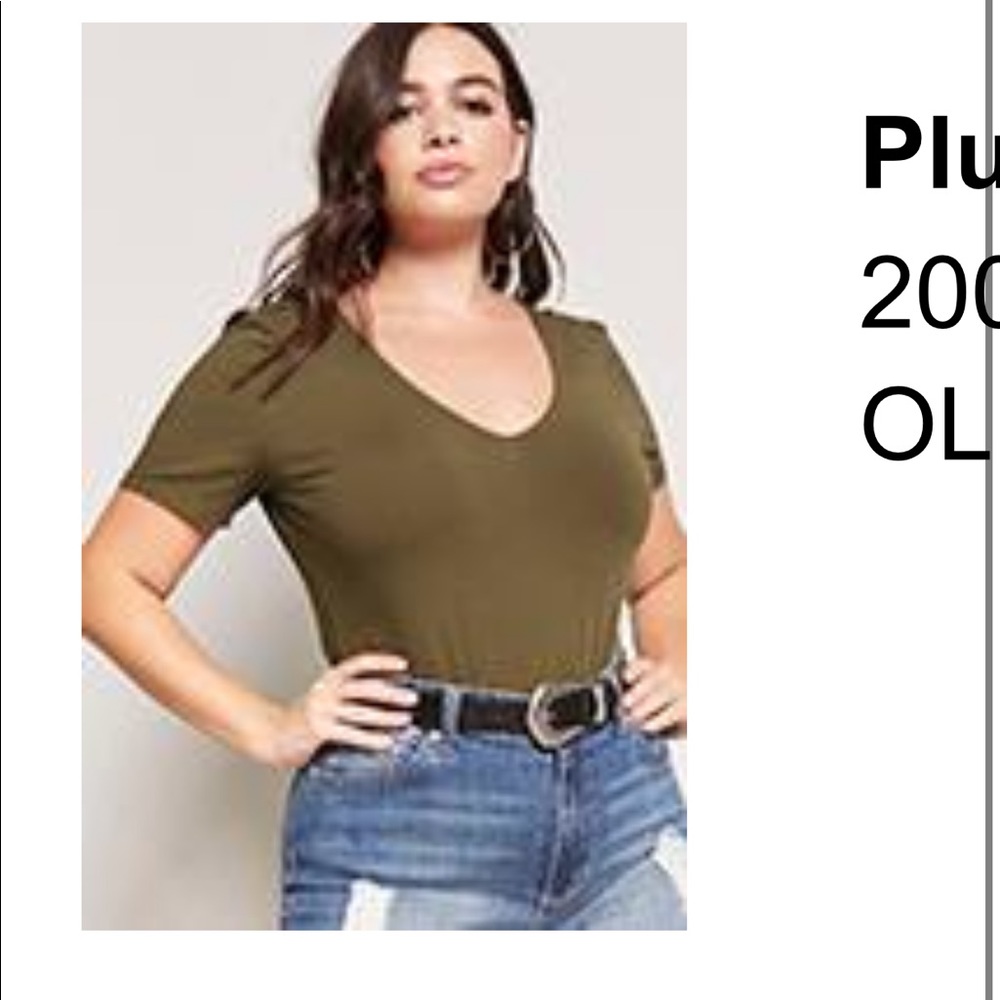 Army Green V-neck Bodysuit